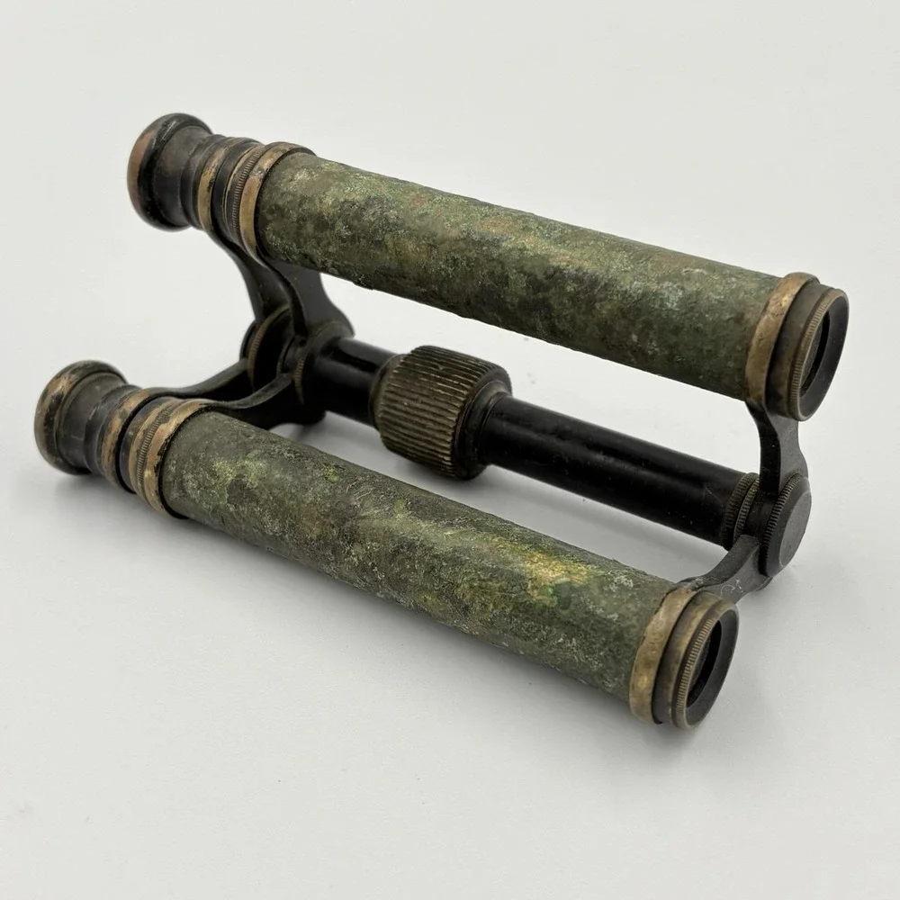 Rare Antique Naval Telescope Binoculars C1860 Brass Patina